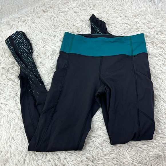 🔥$SALE$🔥 Lululemon Speed Tight IV *Lights Out Black / Forage Teal - Picture 1 of 6